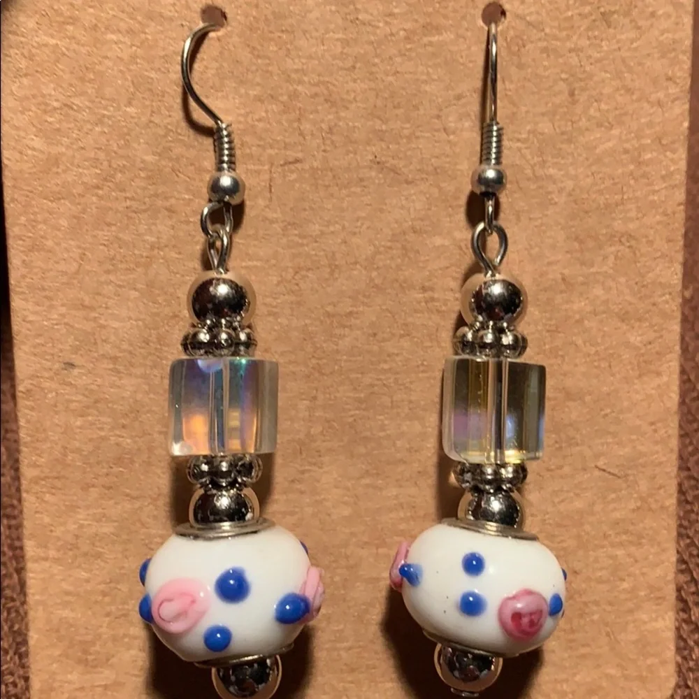 Murano glass beautiful dangling earrings - Picture 7 of 9